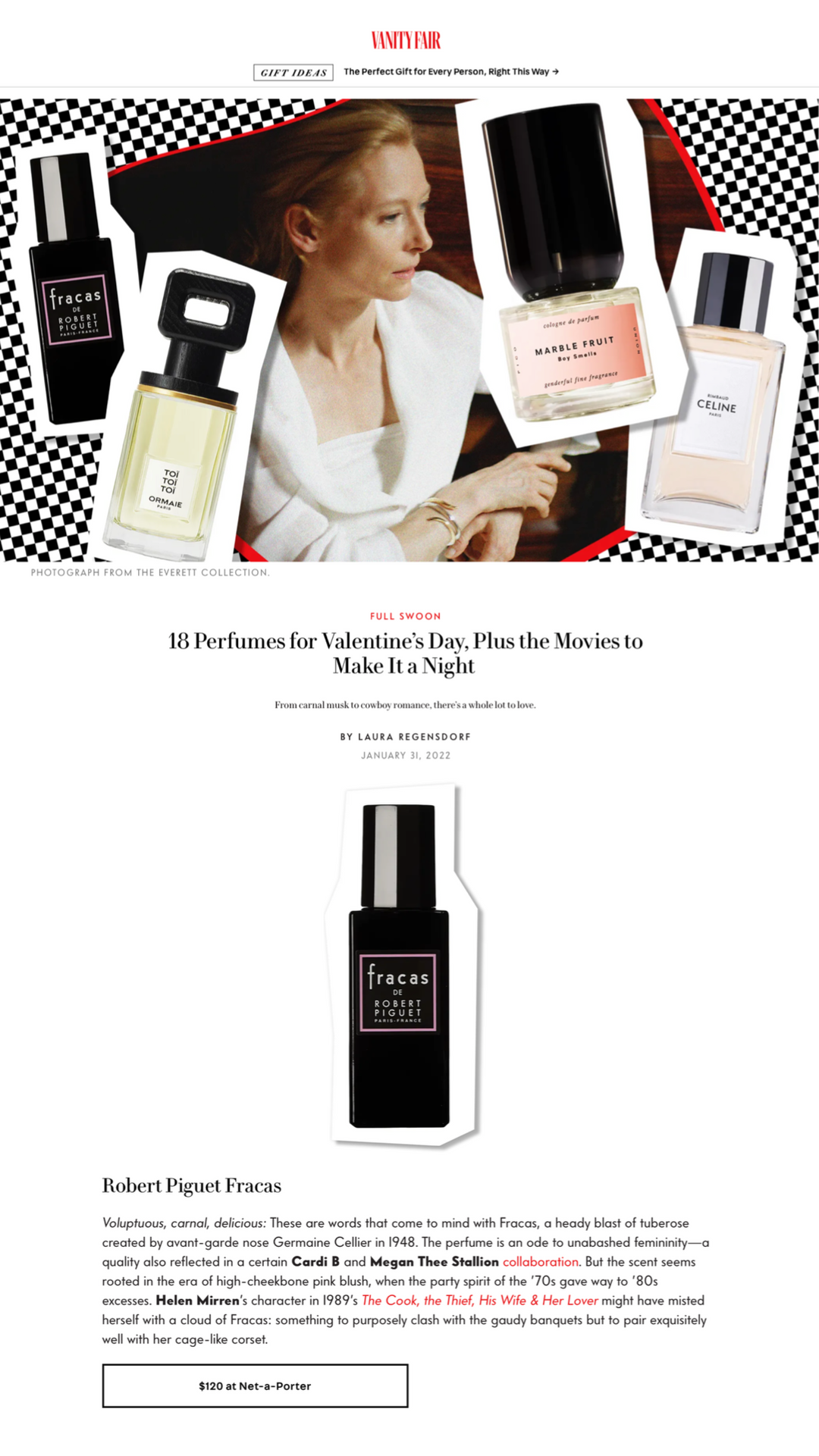 Vanity Fair: Fracas is one of 18 Perfumes for Valentine's Day